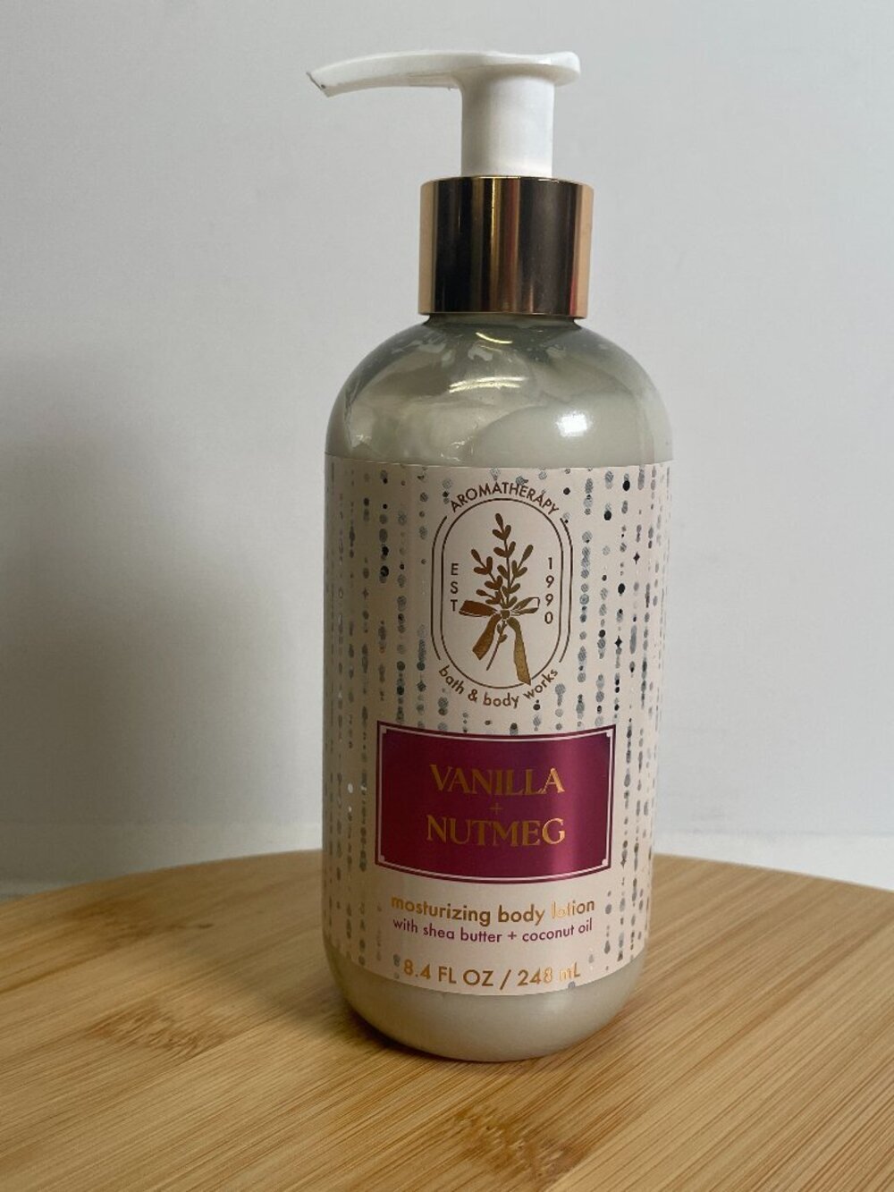 Bath & Body Works Aromatherapy Vanilla Nutmeg Body Lotion 8.4 oz Shea Butter